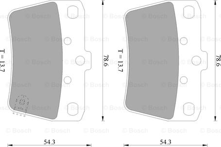 BOSCH 0 986 505 076 - Тормозные колодки, дисковые, комплект autospares.lv