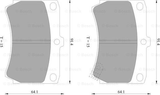 BOSCH 0 986 505 705 - Тормозные колодки, дисковые, комплект autospares.lv