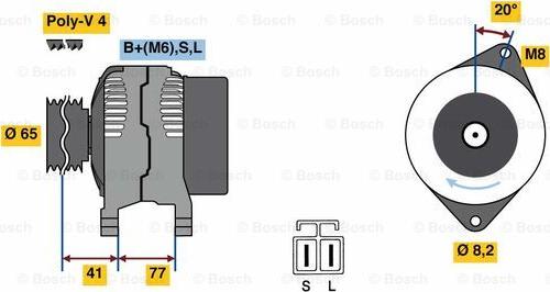 BOSCH 0 986 049 900 - Генератор autospares.lv