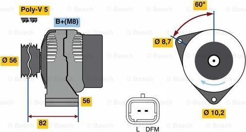 BOSCH 0 986 049 910 - Генератор autospares.lv