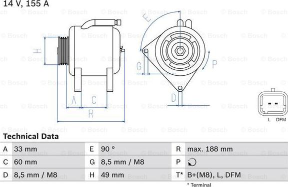 BOSCH 0 986 049 450 - Генератор autospares.lv