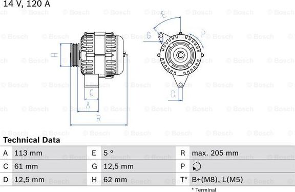 BOSCH 0 986 049 530 - Генератор autospares.lv