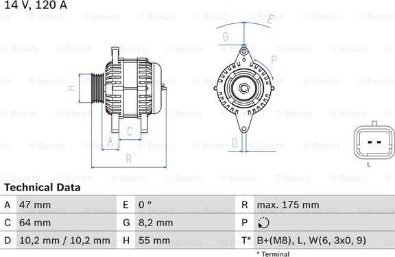 BOSCH 0 986 049 650 - Генератор autospares.lv