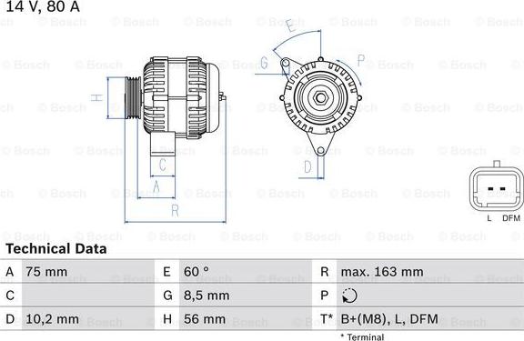 BOSCH 0 986 049 630 - Генератор autospares.lv