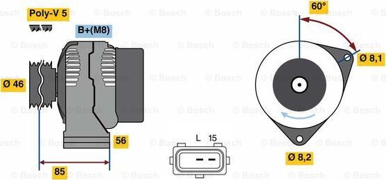 BOSCH 0 986 049 620 - Генератор autospares.lv