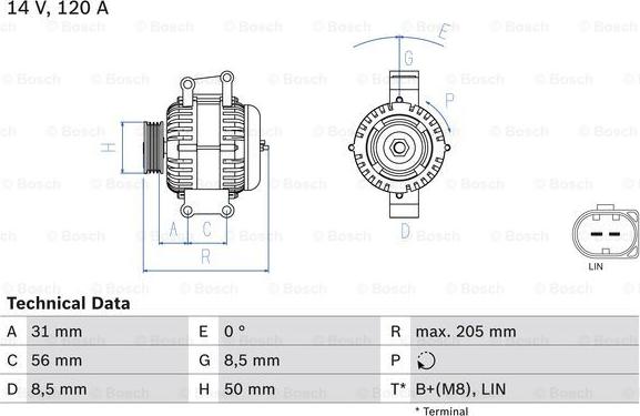 BOSCH 0 986 049 010 - Генератор autospares.lv