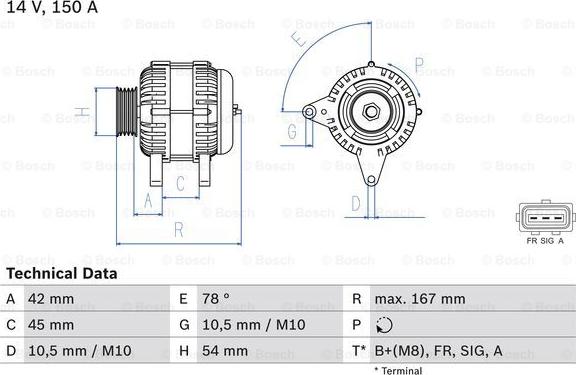 BOSCH 0 986 049 071 - Генератор autospares.lv