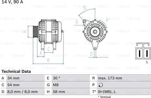 BOSCH 0 986 049 191 - Генератор autospares.lv