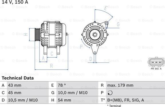 BOSCH 0 986 049 161 - Генератор autospares.lv