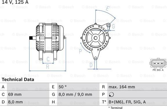 BOSCH 0 986 049 181 - Генератор autospares.lv