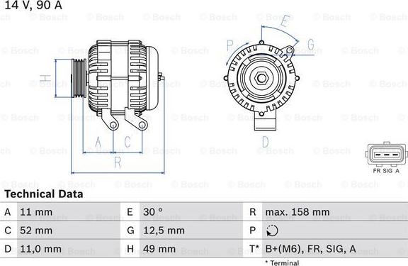 BOSCH 0 986 049 121 - Генератор autospares.lv