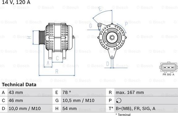 BOSCH 0 986 049 171 - Генератор autospares.lv