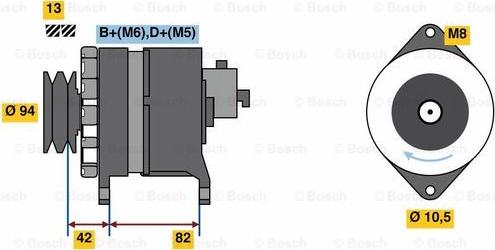 BOSCH 0 986 049 850 - Генератор autospares.lv