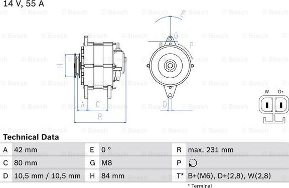 BOSCH 0 986 049 870 - Генератор autospares.lv