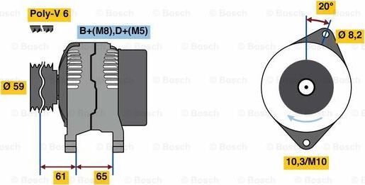 BOSCH 0 986 049 311 - Генератор autospares.lv