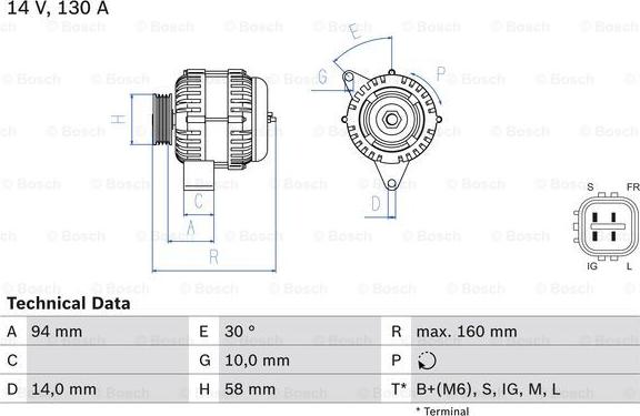 BOSCH 0 986 049 221 - Генератор autospares.lv