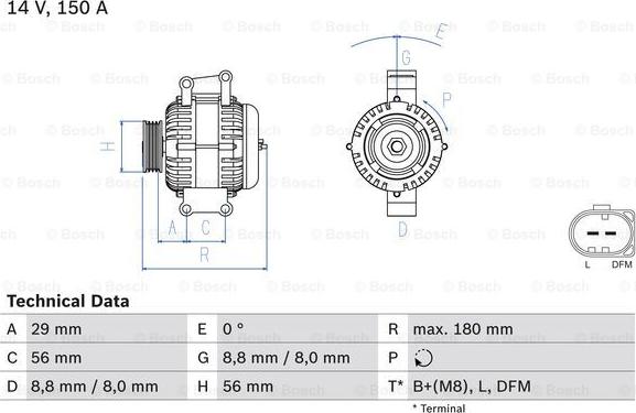 BOSCH 0 986 044 910 - Генератор autospares.lv