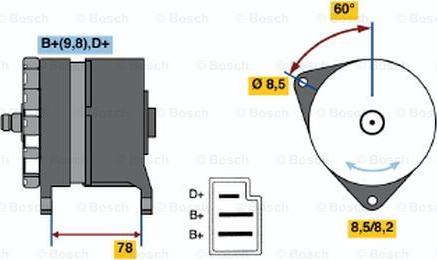 BOSCH 0 986 044 641 - Генератор autospares.lv