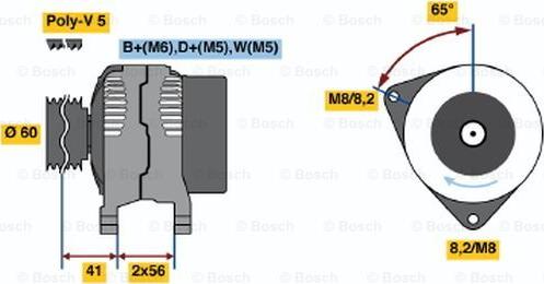 BOSCH 0 986 044 631 - Генератор autospares.lv