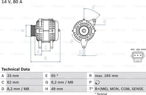 BOSCH 0 986 044 671 - Генератор autospares.lv