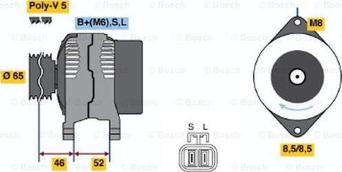 BOSCH 0 986 044 811 - Генератор autospares.lv