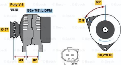 BOSCH 0 986 044 310 - Генератор autospares.lv