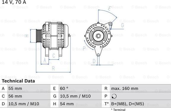 BOSCH 0 986 044 210 - Генератор autospares.lv