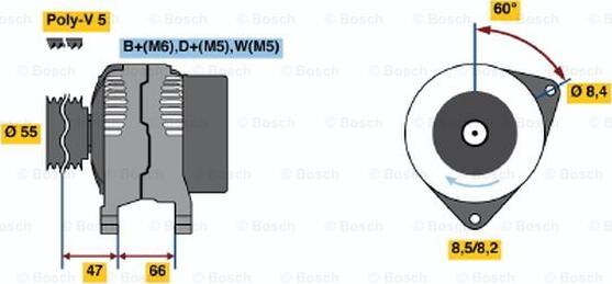 BOSCH 0 986 044 741 - Генератор autospares.lv