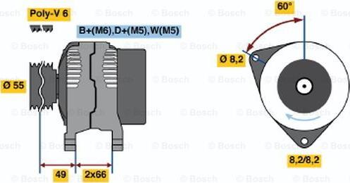 BOSCH 0 986 044 771 - Генератор autospares.lv