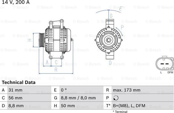 BOSCH 0 986 045 420 - Генератор autospares.lv