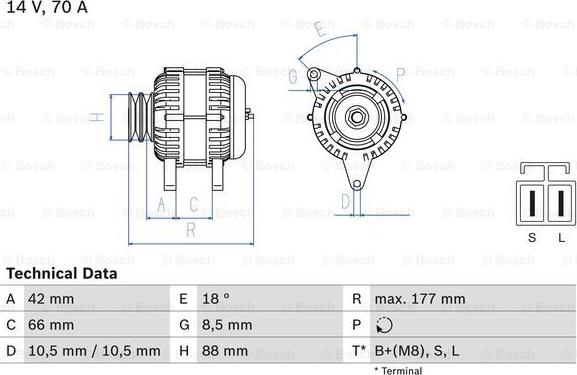 BOSCH 0 986 045 541 - Генератор autospares.lv