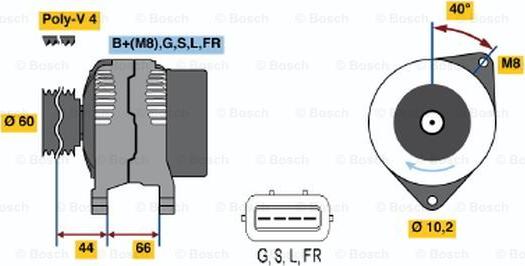 BOSCH 0 986 045 581 - Генератор autospares.lv