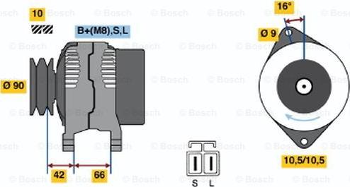 BOSCH 0 986 045 521 - Генератор autospares.lv