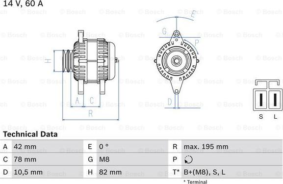 BOSCH 0 986 045 681 - Генератор autospares.lv