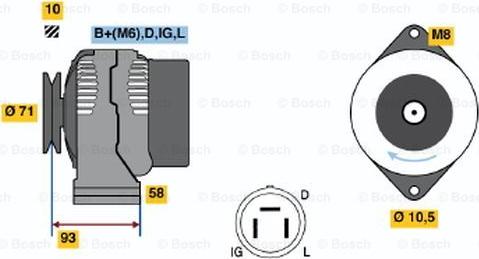 BOSCH 0 986 045 081 - Генератор autospares.lv