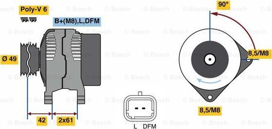 BOSCH 0 986 045 110 - Генератор autospares.lv