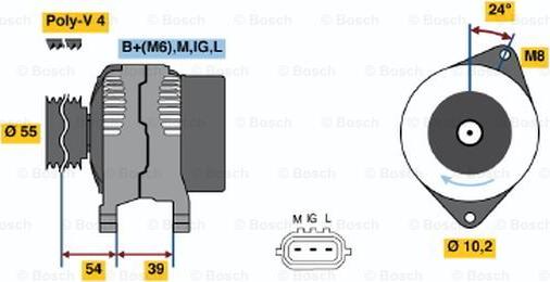 BOSCH 0 986 045 851 - Генератор autospares.lv