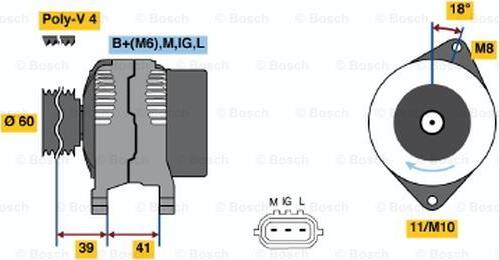 BOSCH 0 986 045 821 - Генератор autospares.lv