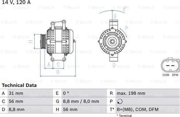 BOSCH 0 986 045 380 - Генератор autospares.lv