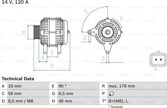 BOSCH 0 986 045 241 - Генератор autospares.lv