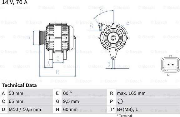 BOSCH 0 986 045 261 - Генератор autospares.lv