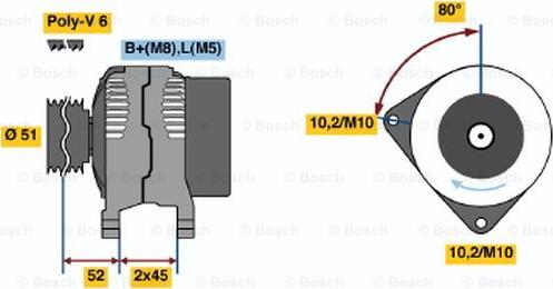 BOSCH 0 986 045 211 - Генератор autospares.lv