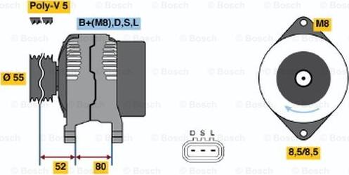 BOSCH 0 986 045 731 - Генератор autospares.lv