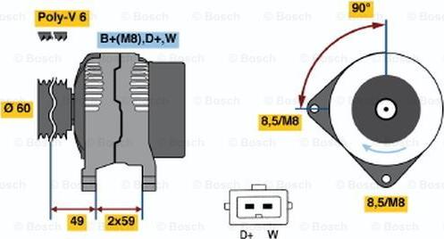 BOSCH 0 986 046 460 - Генератор autospares.lv