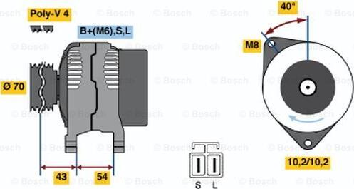 BOSCH 0 986 046 411 - Генератор autospares.lv