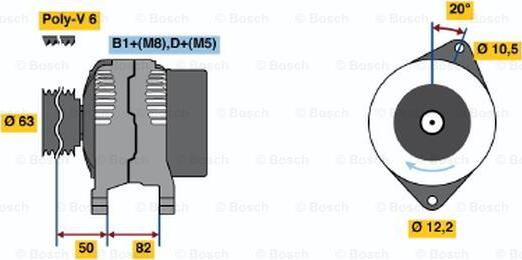 BOSCH 0 986 046 480 - Генератор autospares.lv