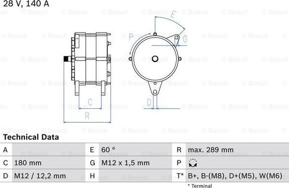 BOSCH 0 986 046 550 - Генератор autospares.lv