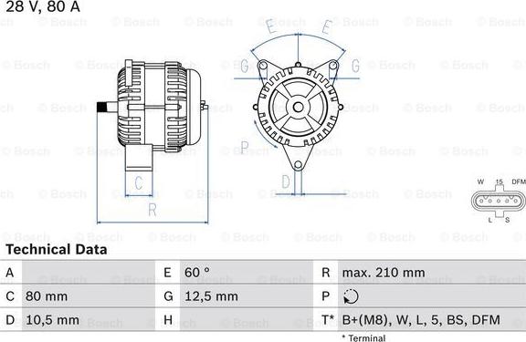 BOSCH 0 986 046 560 - Генератор autospares.lv