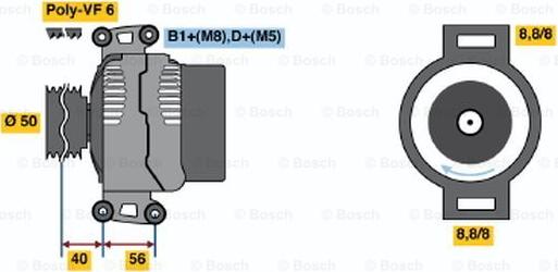 BOSCH 0 986 046 610 - Генератор autospares.lv