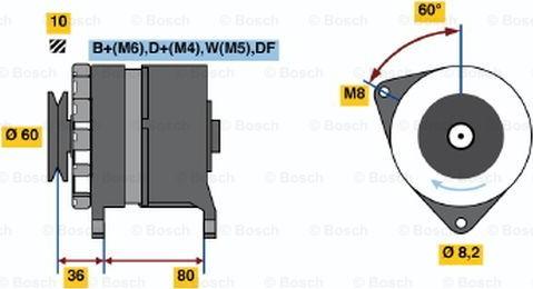 BOSCH 0 986 046 081 - Генератор autospares.lv